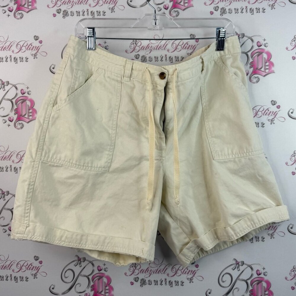 Jones New York shorts light beige cream white pockets Women's Cream Cargo Shorts